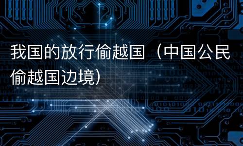 我国的放行偷越国（中国公民偷越国边境）
