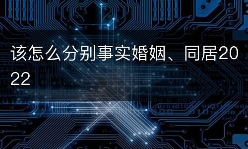 该怎么分别事实婚姻、同居2022