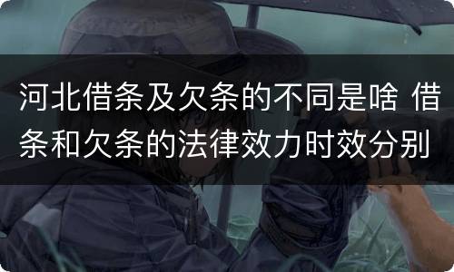 河北借条及欠条的不同是啥 借条和欠条的法律效力时效分别是多久