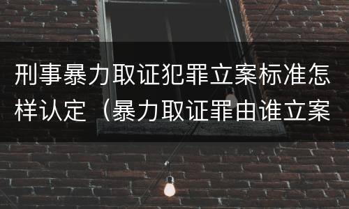 刑事暴力取证犯罪立案标准怎样认定（暴力取证罪由谁立案）