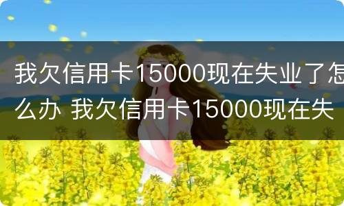 我欠信用卡15000现在失业了怎么办 我欠信用卡15000现在失业了怎么办理