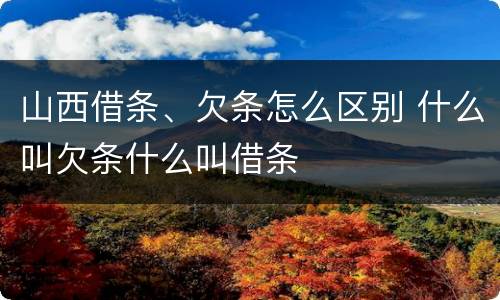 山西借条、欠条怎么区别 什么叫欠条什么叫借条
