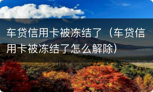 车贷信用卡被冻结了（车贷信用卡被冻结了怎么解除）