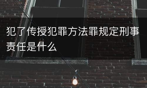 犯了传授犯罪方法罪规定刑事责任是什么