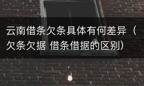 云南借条欠条具体有何差异（欠条欠据 借条借据的区别）