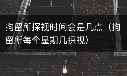 拘留所探视时间会是几点（拘留所每个星期几探视）