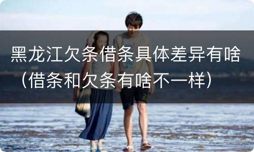 黑龙江欠条借条具体差异有啥(借条和欠条有啥不一样)