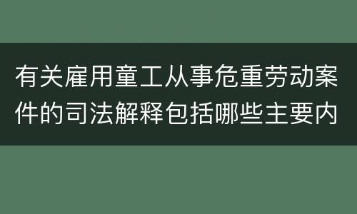 有关雇用童工从事危重劳动案件的司法解释包括哪些主要内容