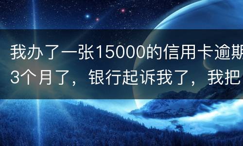 我办了一张15000的信用卡逾期3个月了，银行起诉我了，我把钱还上应该可以吧