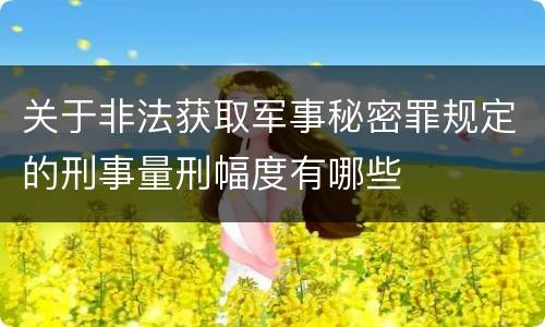 关于非法获取军事秘密罪规定的刑事量刑幅度有哪些