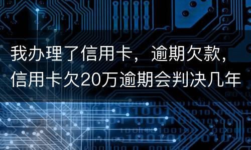 我办理了信用卡，逾期欠款，信用卡欠20万逾期会判决几年