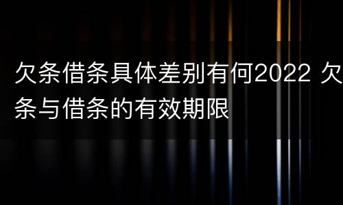 欠条借条具体差别有何2022 欠条与借条的有效期限