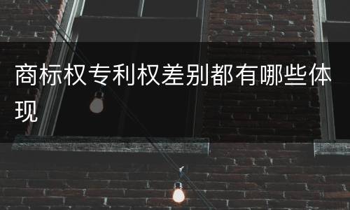 商标权专利权差别都有哪些体现