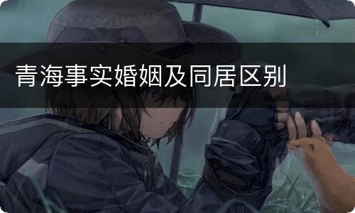 青海事实婚姻及同居区别