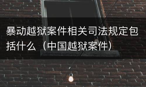 暴动越狱案件相关司法规定包括什么（中国越狱案件）