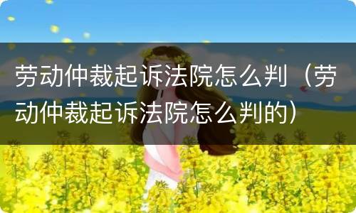 劳动仲裁起诉法院怎么判（劳动仲裁起诉法院怎么判的）