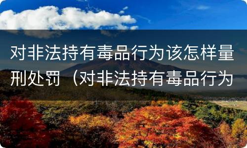 对非法持有毒品行为该怎样量刑处罚（对非法持有毒品行为该怎样量刑处罚决定）