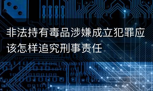 非法持有毒品涉嫌成立犯罪应该怎样追究刑事责任