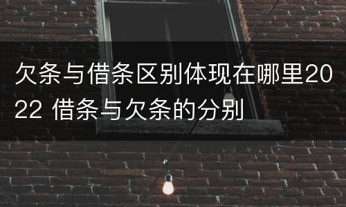 欠条与借条区别体现在哪里2022 借条与欠条的分别
