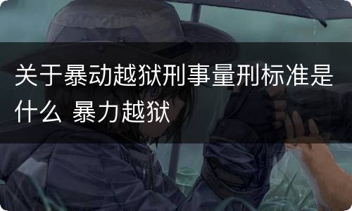 关于暴动越狱刑事量刑标准是什么 暴力越狱