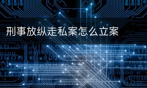 刑事放纵走私案怎么立案