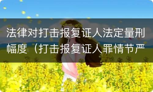 法律对打击报复证人法定量刑幅度（打击报复证人罪情节严重）
