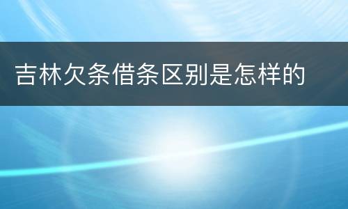 吉林欠条借条区别是怎样的