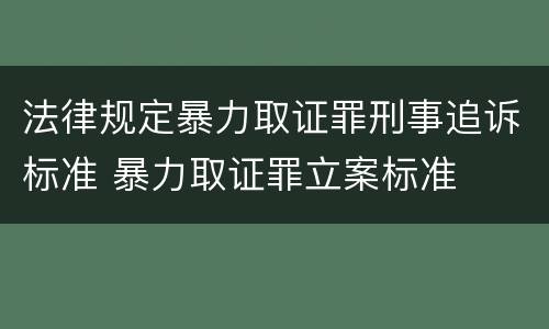 法律规定暴力取证罪刑事追诉标准 暴力取证罪立案标准