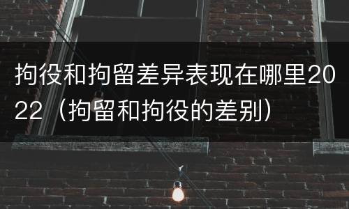 拘役和拘留差异表现在哪里2022（拘留和拘役的差别）
