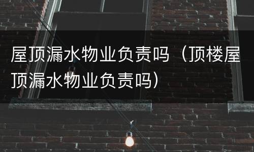 屋顶漏水物业负责吗（顶楼屋顶漏水物业负责吗）