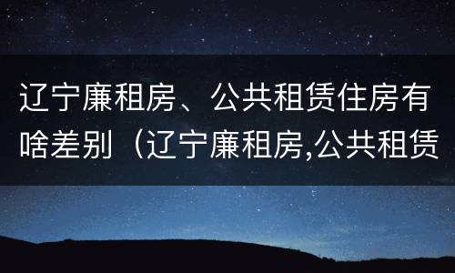 辽宁廉租房、公共租赁住房有啥差别（辽宁廉租房,公共租赁住房有啥差别吗）