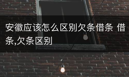 安徽应该怎么区别欠条借条 借条,欠条区别
