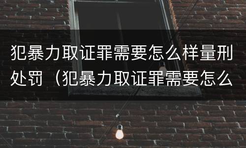 犯暴力取证罪需要怎么样量刑处罚（犯暴力取证罪需要怎么样量刑处罚吗）