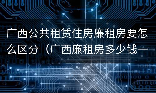 广西公共租赁住房廉租房要怎么区分（广西廉租房多少钱一个月）