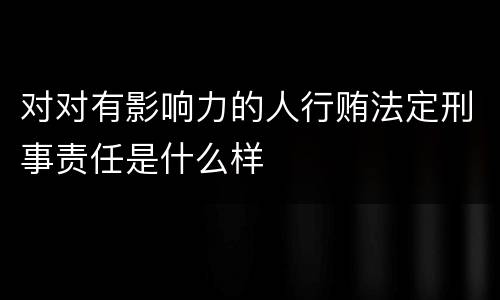 对对有影响力的人行贿法定刑事责任是什么样