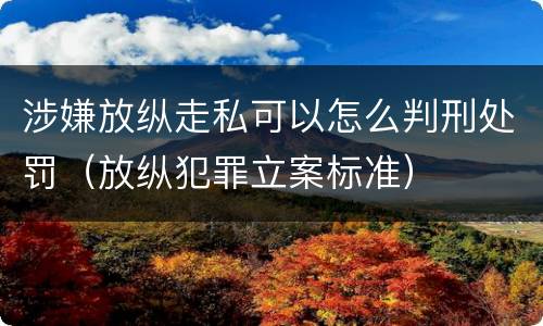 涉嫌放纵走私可以怎么判刑处罚（放纵犯罪立案标准）