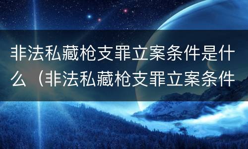 非法私藏枪支罪立案条件是什么（非法私藏枪支罪立案条件是什么标准）