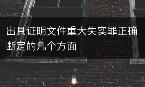 出具证明文件重大失实罪正确断定的几个方面