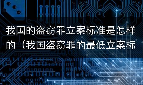 我国的盗窃罪立案标准是怎样的（我国盗窃罪的最低立案标准）