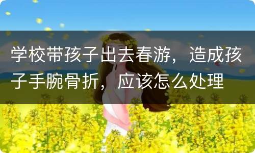 学校带孩子出去春游，造成孩子手腕骨折，应该怎么处理