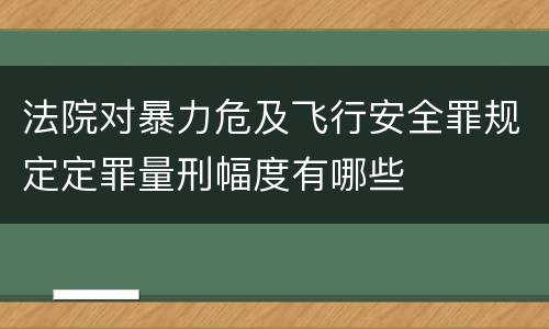 法院对暴力危及飞行安全罪规定定罪量刑幅度有哪些