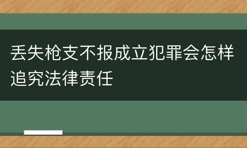 丢失枪支不报成立犯罪会怎样追究法律责任