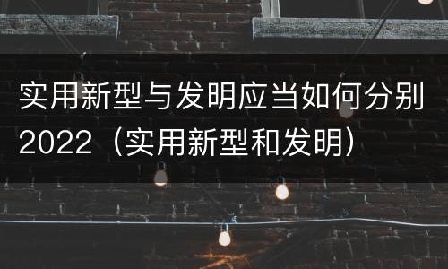 实用新型与发明应当如何分别2022（实用新型和发明）