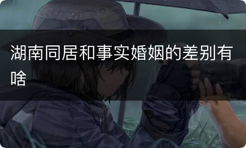 湖南同居和事实婚姻的差别有啥