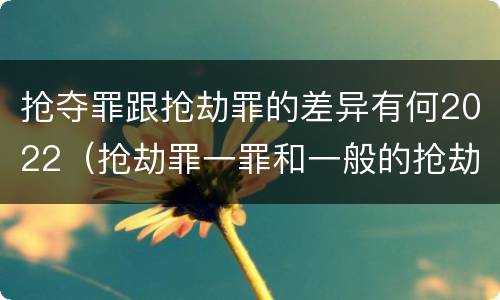 抢夺罪跟抢劫罪的差异有何2022（抢劫罪一罪和一般的抢劫罪）