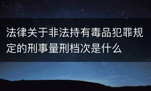 法律关于非法持有毒品犯罪规定的刑事量刑档次是什么