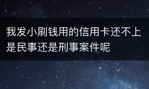 我发小刷钱用的信用卡还不上是民事还是刑事案件呢