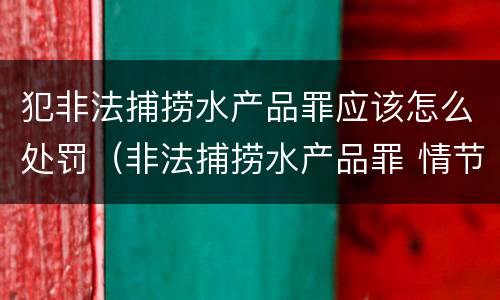 犯非法捕捞水产品罪应该怎么处罚（非法捕捞水产品罪 情节严重）