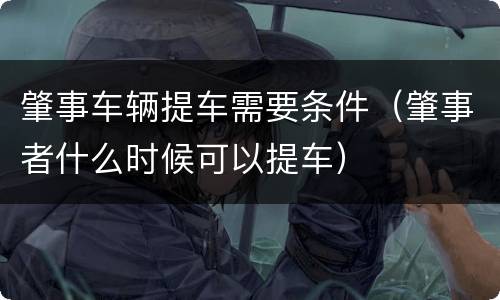 肇事车辆提车需要条件（肇事者什么时候可以提车）