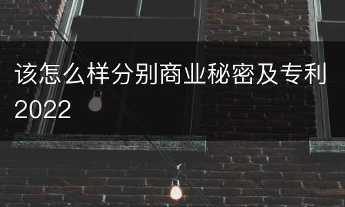 该怎么样分别商业秘密及专利2022